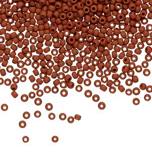 Seed bead, TOHO BEADS®, glass, pkg/7.5g, #11 round, opaque frosted terracotta (TR-11-46LF).