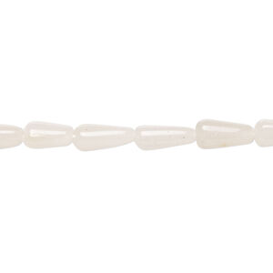 Snow quartz 1pkg1, hand-cut teardrop bead natural, 13 inch 7x4mm-11x6mm