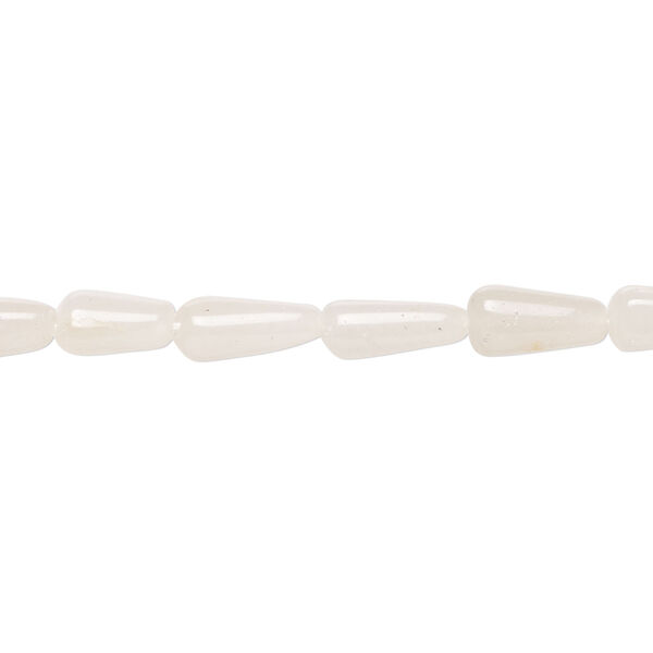 Snow quartz 1pkg1, hand-cut teardrop bead natural, 13 inch 7x4mm-11x6mm image number 0