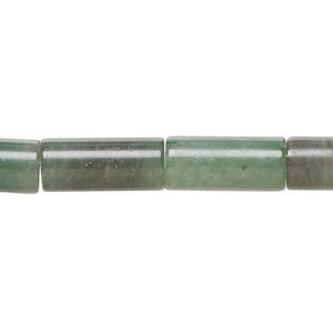 Green aventurine 1pkg1, round tube bead natural, 15 inch 15x7mm-16x7mm