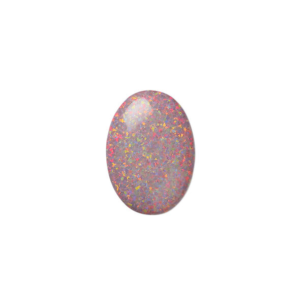 Cabochon, "opal" (silica and epoxy) (man-made), Mexican brown, 18x13mm calibrated oval. Sold individually. image number 0