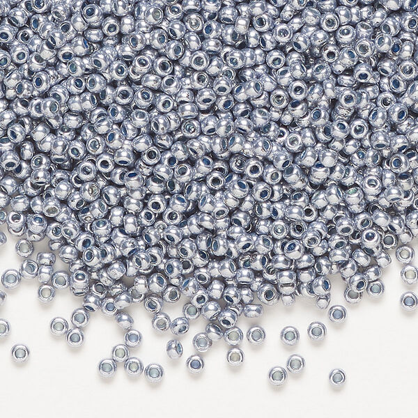 Seed bead, Preciosa Ornela, glass, opaque solgel blue, #11 rocaille. Sold per 50-gram pkg. image number 0