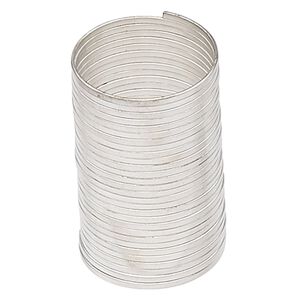Memory wire, Beadalon®, silver-plated carbon steel, 3/4 inch flat ring, 1x0.5mm-1.2x0.6mm flat. Sold per 0.35-ounce pkg, approximately 33 loops.