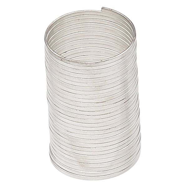 Memory wire, Beadalon®, silver-plated carbon steel, 3/4 inch flat ring, 1x0.5mm-1.2x0.6mm flat. Sold per 0.35-ounce pkg, approximately 33 loops. image number 0