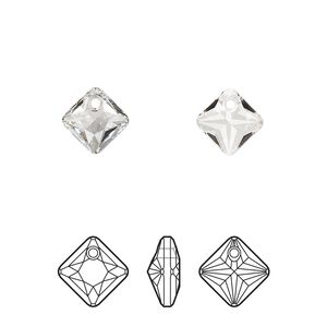 Drop 72pk crystal, Swarovski® 9mm pendant princess cut 6431
