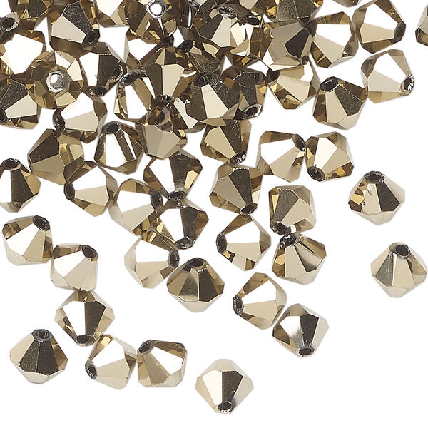 Bead 144pk opaque crystal aurum 2X, Celestial Crystal&reg; 6mm bicone image number 0