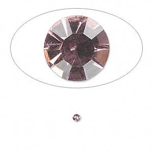 Chaton, glass rhinestone, light amethyst purple, foil back, 2.1-2.2mm faceted round, PP15. Sold per pkg of 72.