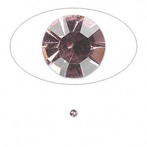 Chaton, glass rhinestone, light amethyst purple, foil back, 2.1-2.2mm faceted round, PP15. Sold per pkg of 72. image number 0