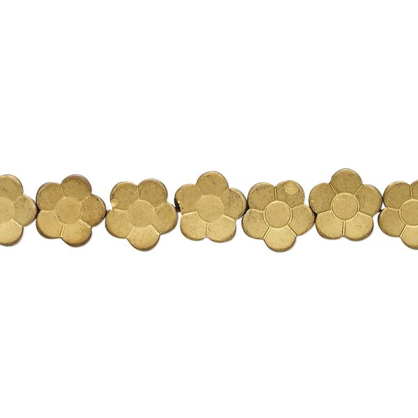 Hemalyke™ 1pkg1, matte electroplated flower bead 15.5-16 inch 8x8mm image number 0