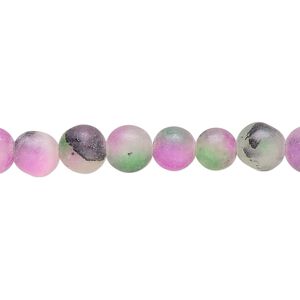 Malaysia "jade" 1pkg1, matte marbled round bead 14 inch 7-8mm