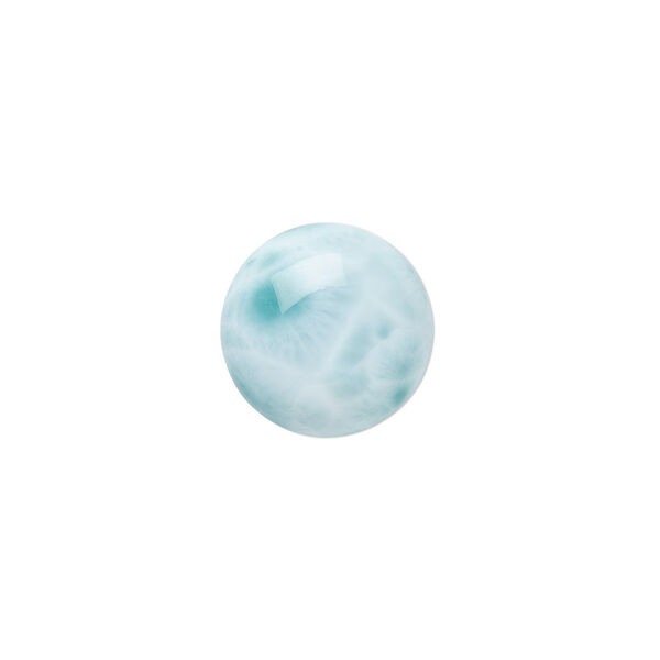 Cabochon, larimar (stabilized), 12mm calibrated round, B grade, Mohs hardness 4-1/2 to 5. Sold individually. image number 0