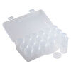 Organizer box, plastic, clear, 10 x 5 x 2-1/2-inch rectangle, (18) round vials with threaded closures. Sold individually. image number 1
