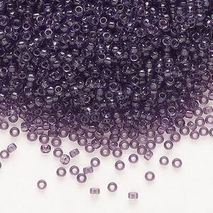 Seed bead, Miyuki, glass, pkg/25g, #11 rocaille, transparent amethyst (RR-157).