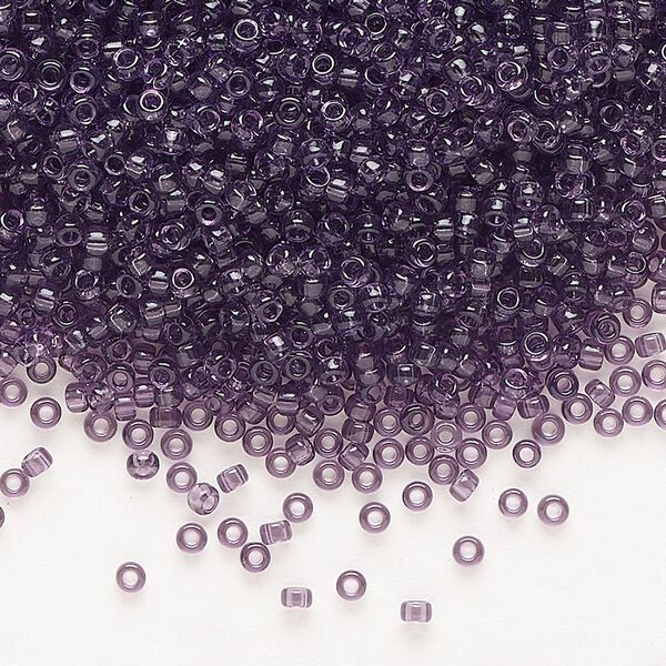 Seed bead, Miyuki, glass, pkg/25g, #11 rocaille, transparent amethyst (RR-157). image number 0