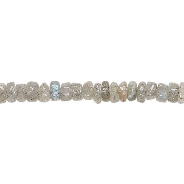 Labradorite 1pkg1, hand-cut tumbled faceted rondelle bead natural 13 inch 4x2mm-6x3mm image number 0