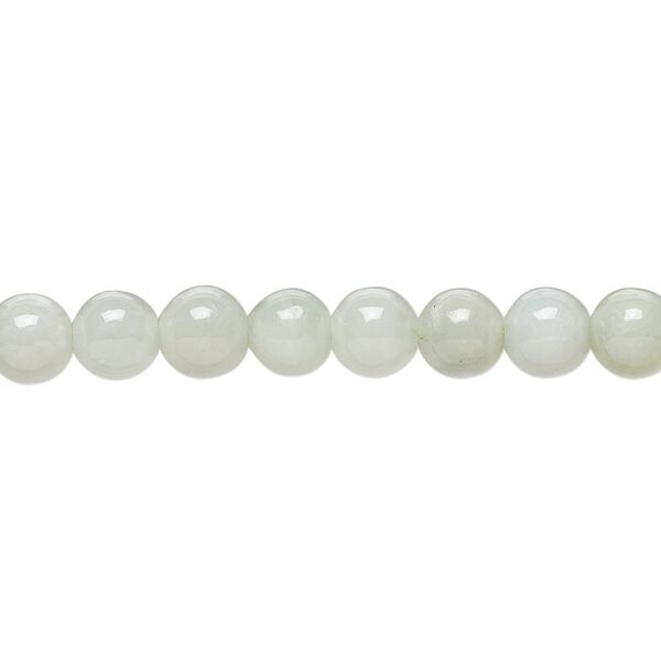 Jadeite 1pkg1, hand-cut round bead natural 15.5-16 inch 6mm image number 0