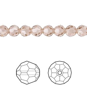 Bead 144pk vintage rose, Crystal Passions® 6mm round 5000