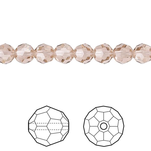 Bead 144pk vintage rose, Crystal Passions® 6mm round 5000 image number 0