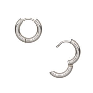 Earring hoop 1pkg2, 12mm hinged / endless loop, stainless steel 1 pair