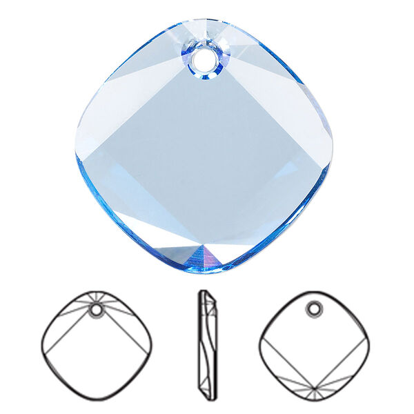Drop 1pk light sapphire, Crystal Passions® 25mm pendant metro 6058 image number 0