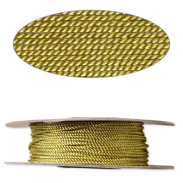 Cord, nylon, olive green, 1mm twisted. Sold per 100-foot spool. image number 0
