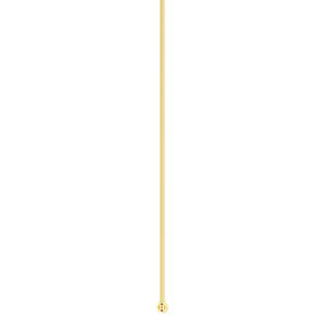 Head pin, gold-plated brass, 2 inches with 1.5mm ball, 23 gauge. Sold per pkg of 10.