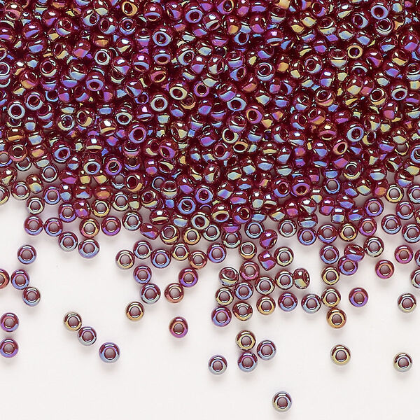 Seed bead, Miyuki, glass, pkg/25g, #11 rocaille, opaque rainbow currant (RR-3470). image number 0