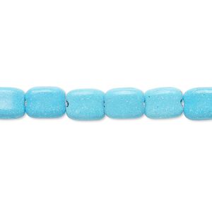 Magnesite 1pkg1, rounded flat rectangle bead 15 inch 8x7mm