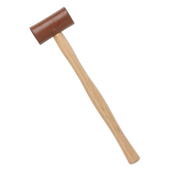Mallet, rawhide and wood, brown and red-brown, 11-1/2 inches with 30-35mm head. Sold individually. image number 0
