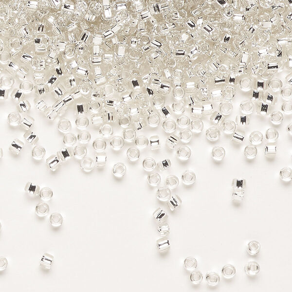 Seed bead, Dyna-Mites™, glass, pkg/1/2kg, #11 round, transparent silver-lined clear, (64:SR 11/0 SR). image number 0