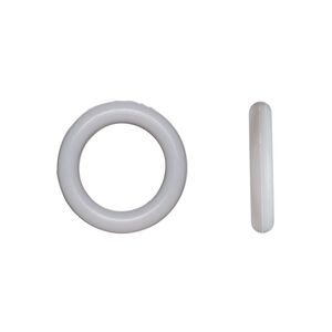Component, Oh! Ring™, silicone, silver, 15mm round with 10mm hole. Sold per pkg of 100.