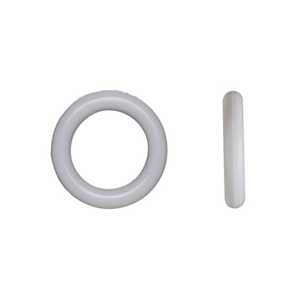 Component, Oh! Ring™, silicone, silver, 15mm round with 10mm hole. Sold per pkg of 100. image number 0