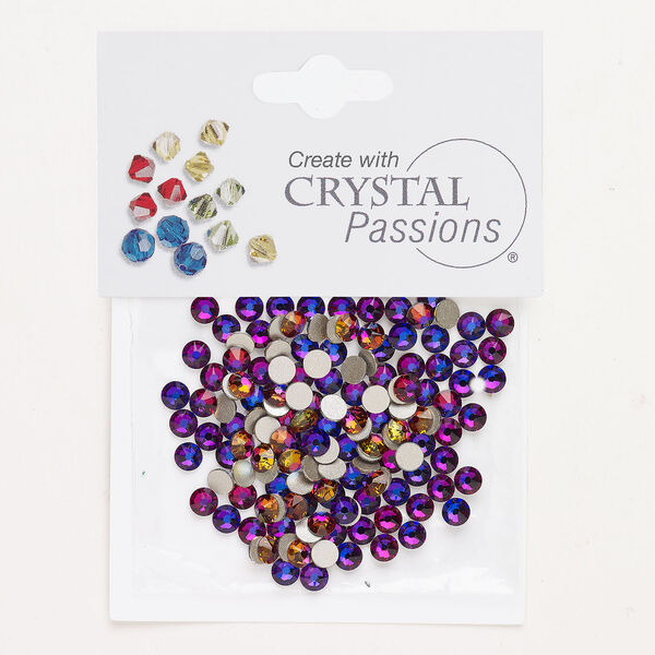 Flat back 1pkg144 crystal volcano foil back, Crystal Passions&reg; rhinestone 3.80-4.00mm round SS16 image number 0