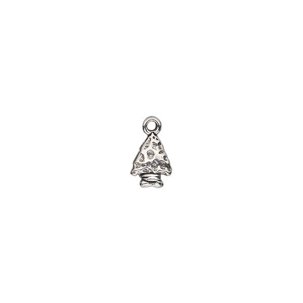 Charm, antiqued sterling silver, 8x6mm single-sided arrowhead. Sold individually. image number 0