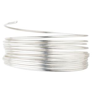 Wire, sterling silver, dead-soft, round, 21 gauge. Sold per pkg of 25 feet.