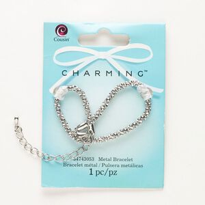 Chain, silver-finished brass and steel, 3.6mm lantern, 8 inches with 2-1/2 inch extender chain and lobster claw clasp. Sold individually.