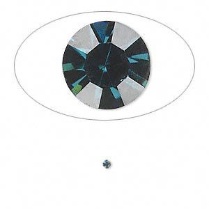 Chaton, glass rhinestone, Capri blue, foil back, 1.6-1.7mm faceted round, PP10. Sold per pkg of 72.