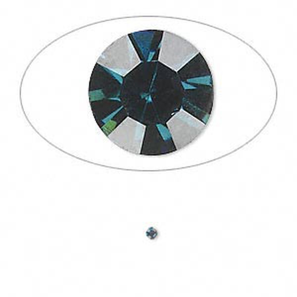 Chaton, glass rhinestone, Capri blue, foil back, 1.6-1.7mm faceted round, PP10. Sold per pkg of 72. image number 0