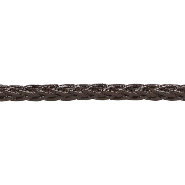 Cord, leather (dyed), brown, 4mm braided square. Sold per pkg of 1 yard. image number 0