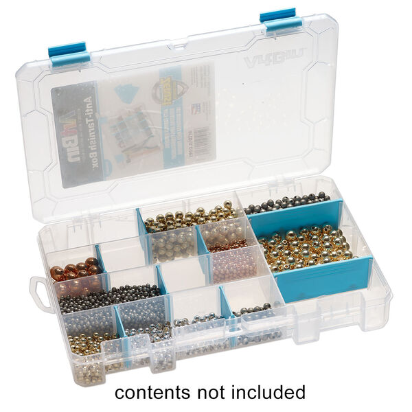 Artbin&reg; tarnish inhibitor, 1pkg1, polypropylene, clear and blue, 10-3/4 x 7 x 1-3/4 inches, rectangle organizer box with 12 moveable dividers and 4 fixed compartments image number 1