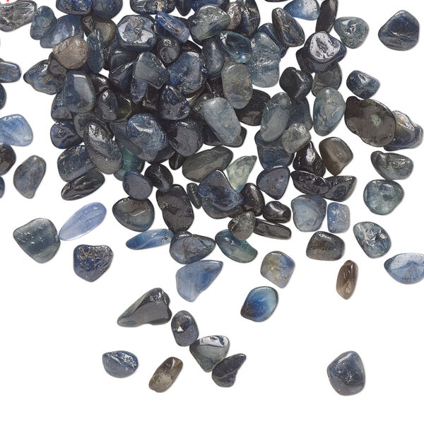 Inlay chip, blue sapphire (heated), mini undrilled chip, Mohs hardness 9. Sold per 10-gram pkg. image number 0