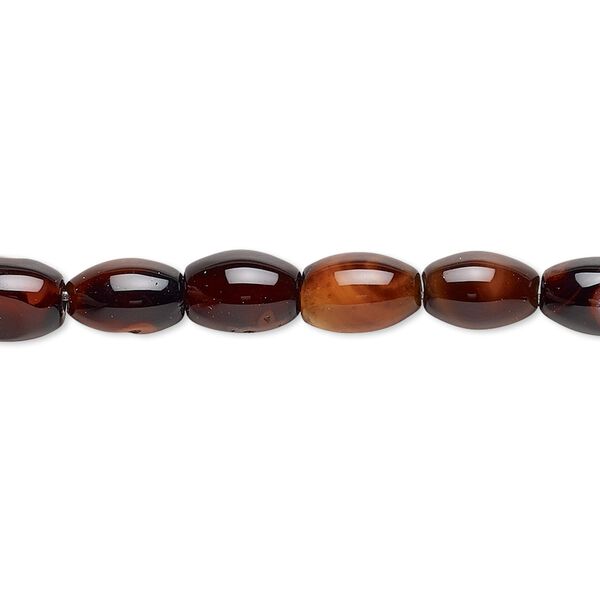 Agate 1pkg1, oval bead 15 inch 8x6mm-10x7mm image number 0