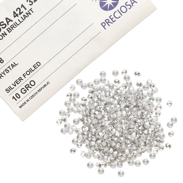 Chaton 1440pk crystal foil back, vintage Preciosa Czech crystal rhinestone 4.2-4.4mm round SS18 image number 0