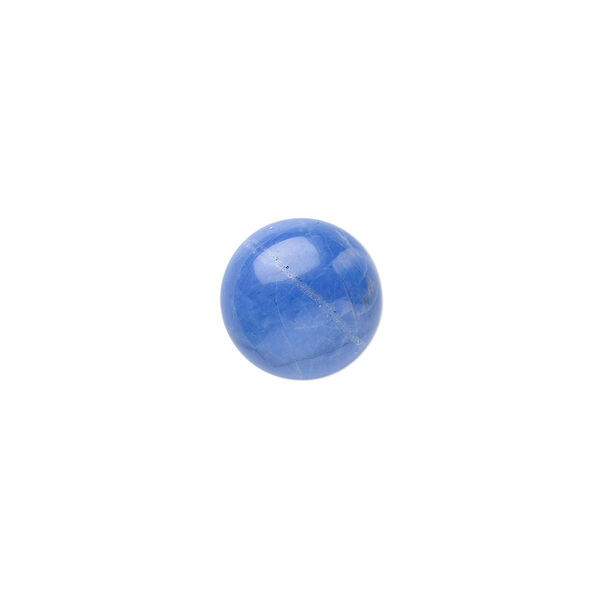 Cabochon, howlite (dyed), lapis blue, 14mm calibrated round, B grade, Mohs hardness 3 to 3-1/2. Sold per pkg of 6. image number 0