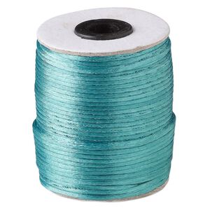 Cord, Satinique™, satin, dark mint, 2mm. Sold per 200-foot spool.