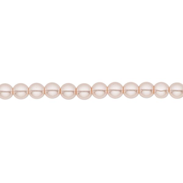 Bead, Czech pearl-coated glass druk, opaque soft pink, 4mm round. Sold per 15-1/2" to 16" strand. image number 0