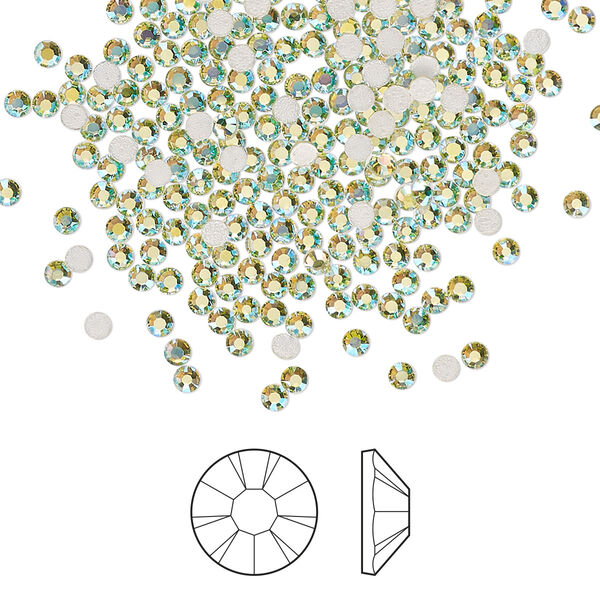 Flat back 1440pk limecicle AB foil back, Preciosa MAXIMA Czech crystal hotfix rhinestone 1.9-2.1mm chaton rose round SS6 image number 0