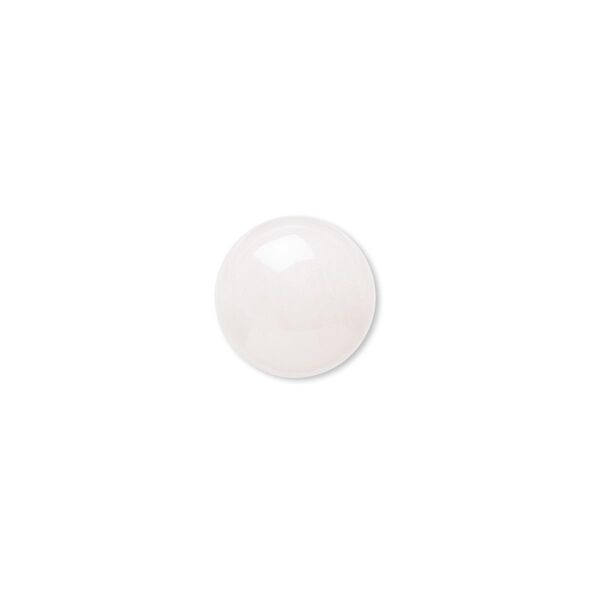 Cabochon, rose quartz (natural), 12mm calibrated round, B- grade, Mohs hardness 7. Sold per pkg of 6. image number 0
