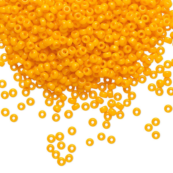 Seed bead, Miyuki, glass, pkg/25g, #11 rocaille, opaque mandarin orange, (RR-405). image number 0