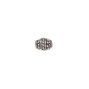 Bead, pewter (tin-based alloy), pkg/1, antiqued, 10x7mm beaded oval.